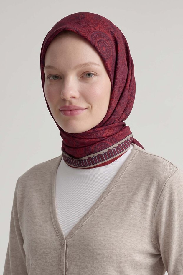Marvella Ethnic Patterned Scarf, Red