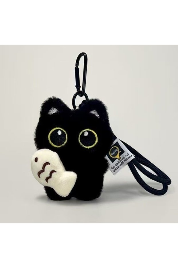 Style 11 Cute Scarf Black Cat Plush Keychain Camera Shoulder Bag Bag Car Key Ring School Bag