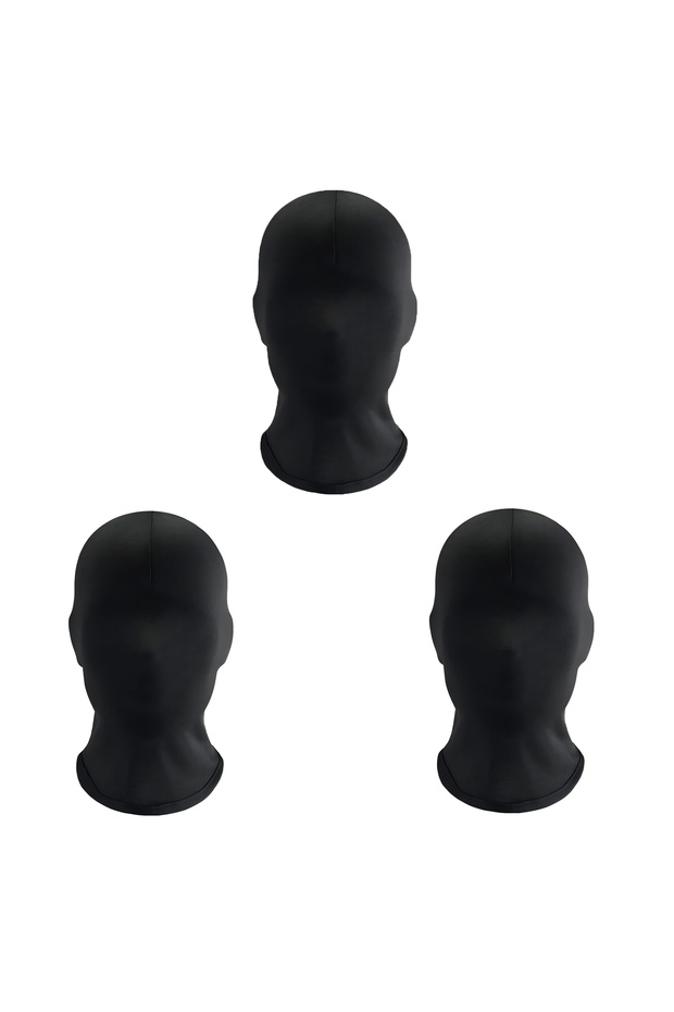 3pcs Non Hole Full Face Mask All-round Protection Wind-Protection Balaclava Hat Breathable High Elas