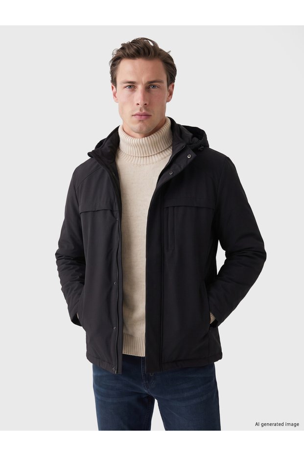 Sparkling Choices from Shining Store Standard Fit Stand Roba Collar Puffer Coat
