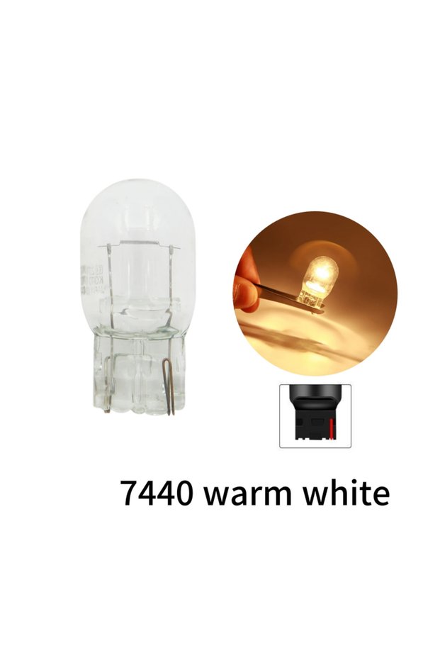 10pcs T20 W21W 7440 Sidelight car bulb Clear Glass halogen lamp Brake Stop Tail Lights white warning