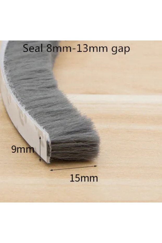 5M Gray 9-15 10/5Meters Brush Strip Self Adhesive Door Window Sealing Strip Home Door Window Sound I