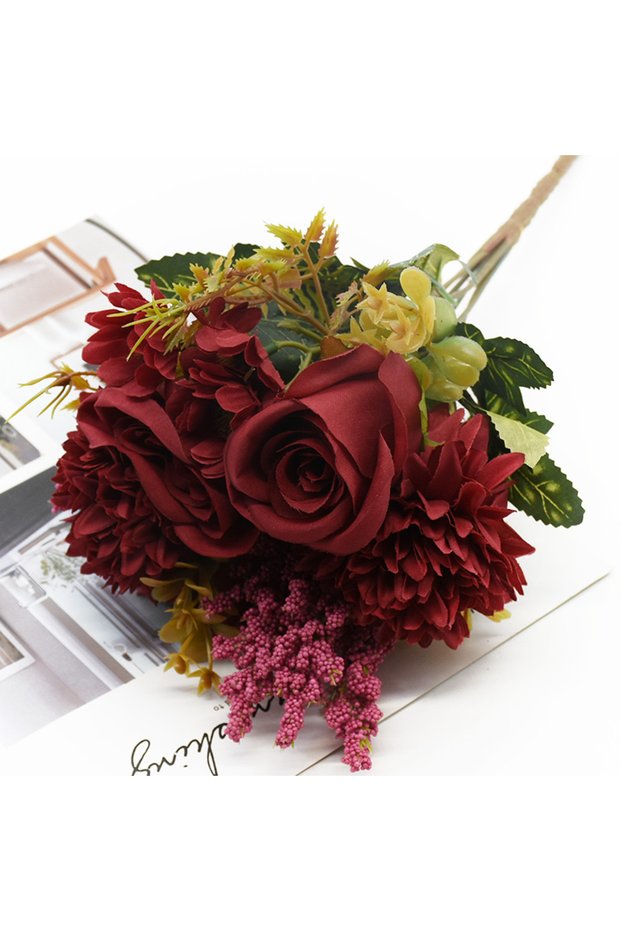 1 pc color 3 Artificial Flower Bride Bouquet Holding Rose Wreath Wedding Outdoor Garden Yard Decor H