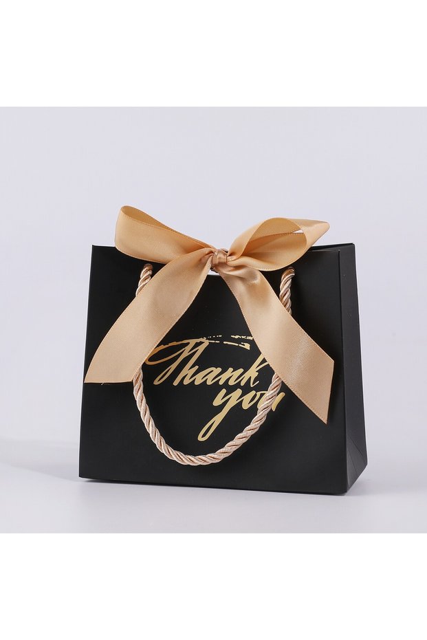 black 10pcs 10pcs Pink Thank You Gift Bags - Reusable & Durable Paper Bags with Stylish Handles - Pe