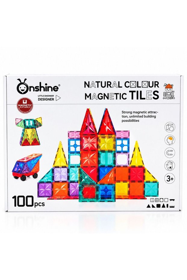 Colorful Magnetic Building Tiles – 100-Piece Construction Set