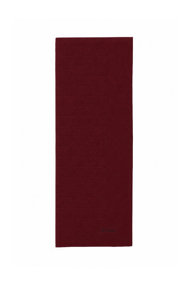 Geometric Patterned Jacquard Burgundy Shawl 0050