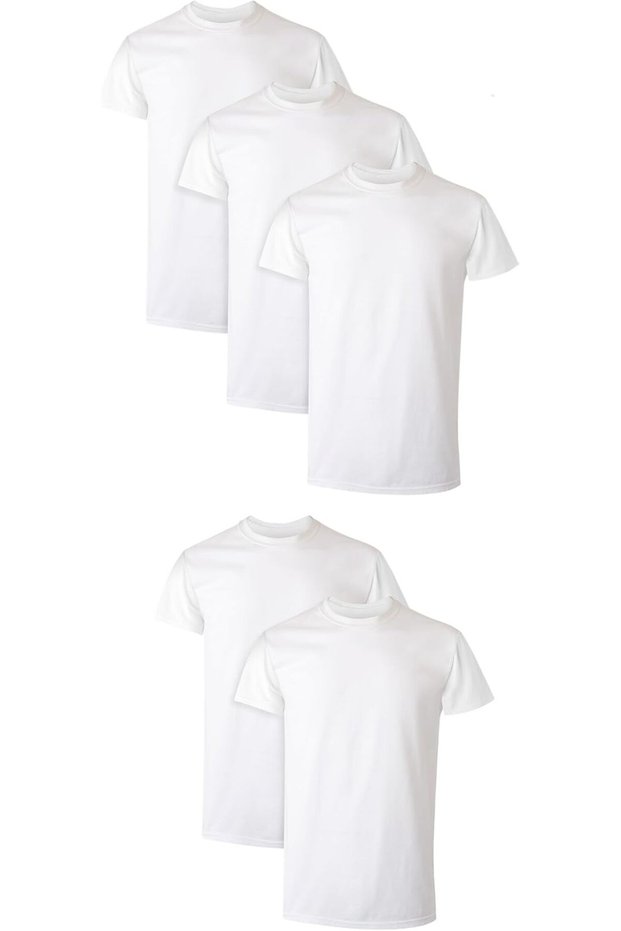 Men's Moisture-Wicking Crewneck Performance Undershirt, 5-Pack