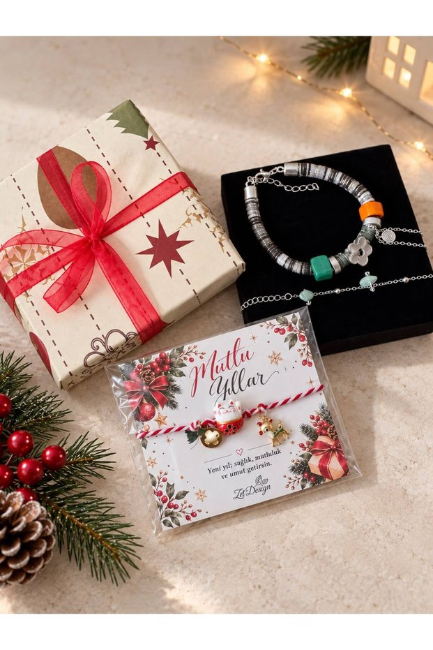 New Year's 3-Piece Bracelet Gift Box (Aventurine Steel Bracelet, New Year Bracelet, Ethnic Bracelet)