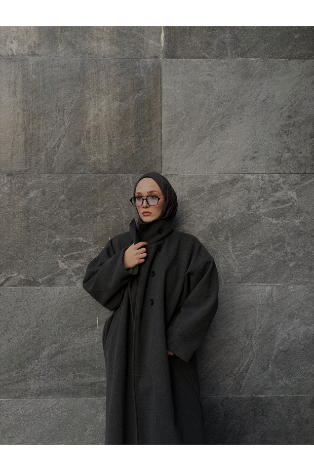 Oversize Astarlı Kaban