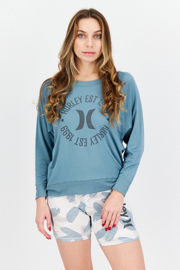 Women 2 Pcs Printed Pajama Set, Teal Blue/White Combo