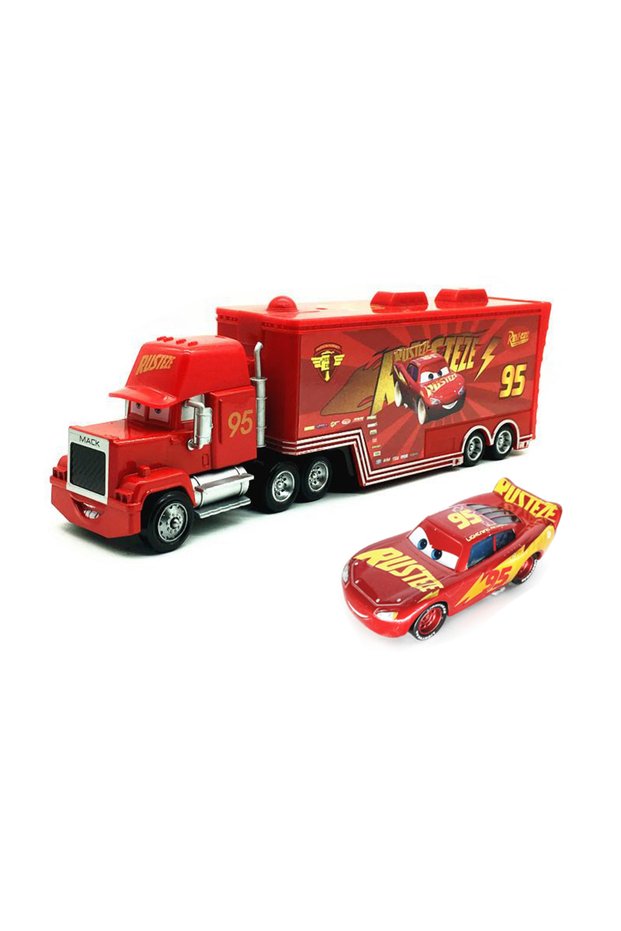 95-4 Pixar Cars Mack Truck Cruze Ramirez 51 Dinoco 42 Racing Toy 1:55 Die Casting Car Model Containe