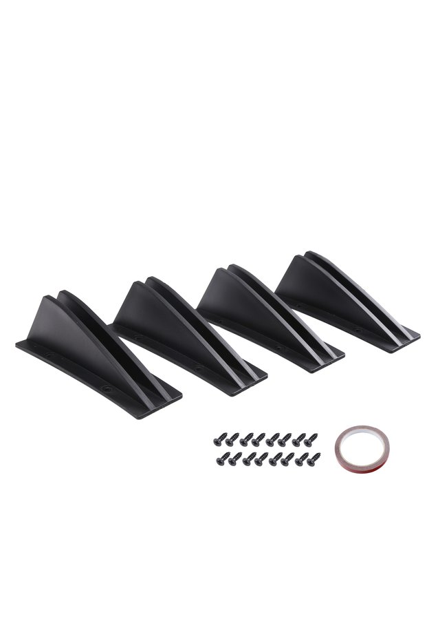 Matte Black Universal Car Rear Bumper Lip Spoiler Splitter 4Pcs Anti-collision Protection, Durable A