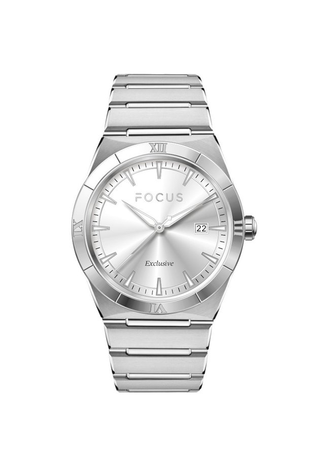Exclusive Steel Case and Band Japanese Movement Men's Wristwatch 10 Atm Water Resistant with Calendar