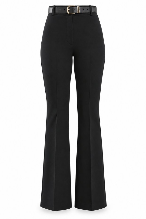 Black Belted Spanish Fabric Trousers 1741