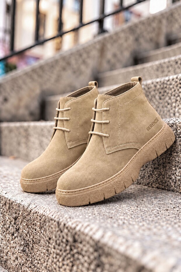 Raven Genuine Leather Zippered Men's Mid Boots