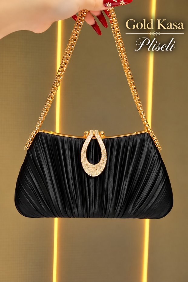 Women's Bag New Model Pleated Evening Dress Bag Patterned Stylish Bag