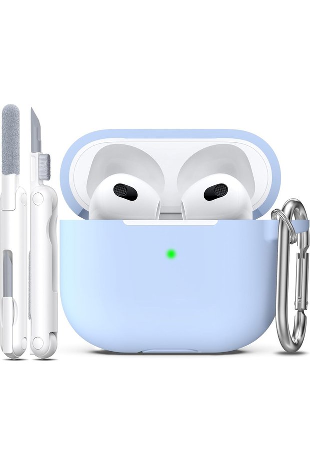 غطاء سيليكون ناعم لسماعات AirPods 3 - أزرق سماوي