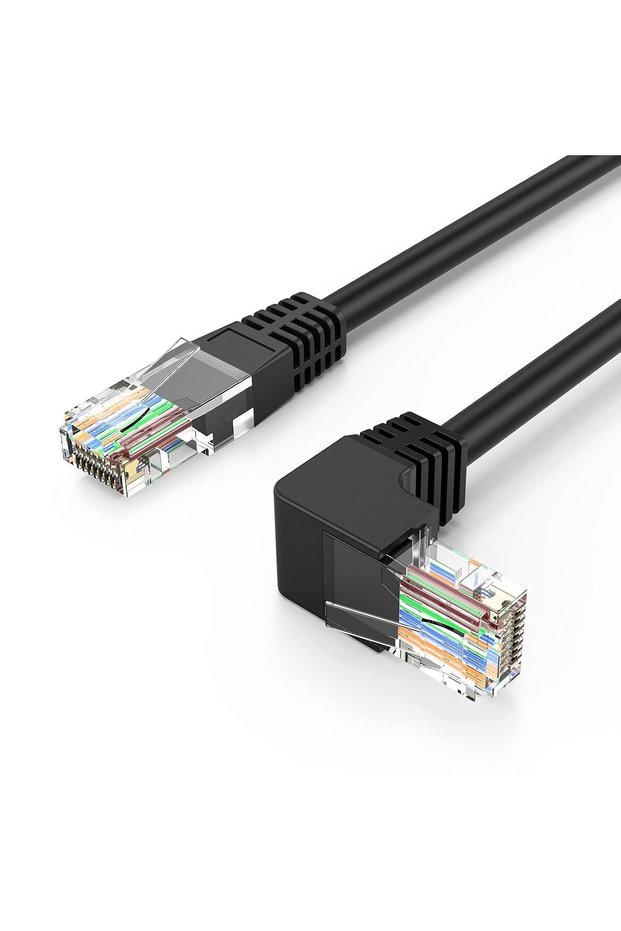 كابل إيثرنت CAT6 RJ45 بزاوية 90 درجة بطول 3.3 قدم وتردد 250 ميجاهرتز