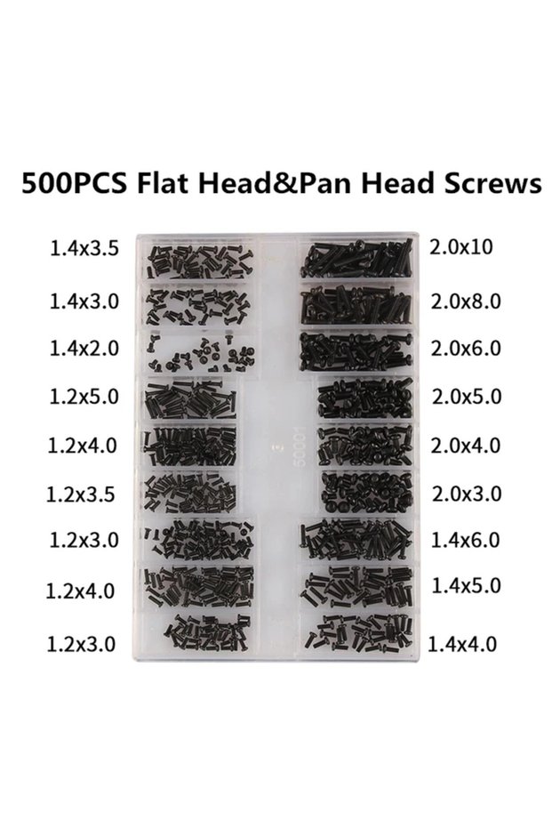 JorS 500PCS 18Size Laptop Notebook Tiny Computer Replacement Electronic Screws Assortment Repair Kit
