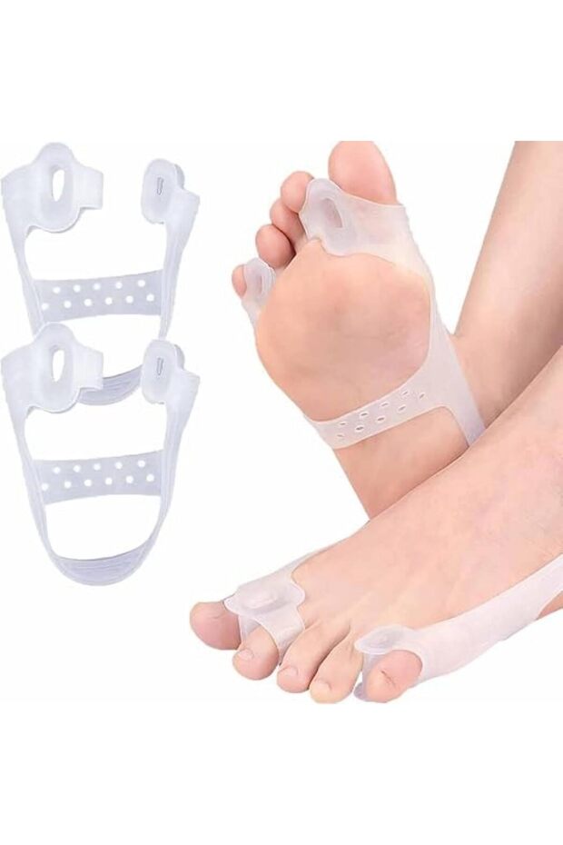 فاصل أصابع القدم من الجل، مصحح التواءات، شفاف، مقاس واحد