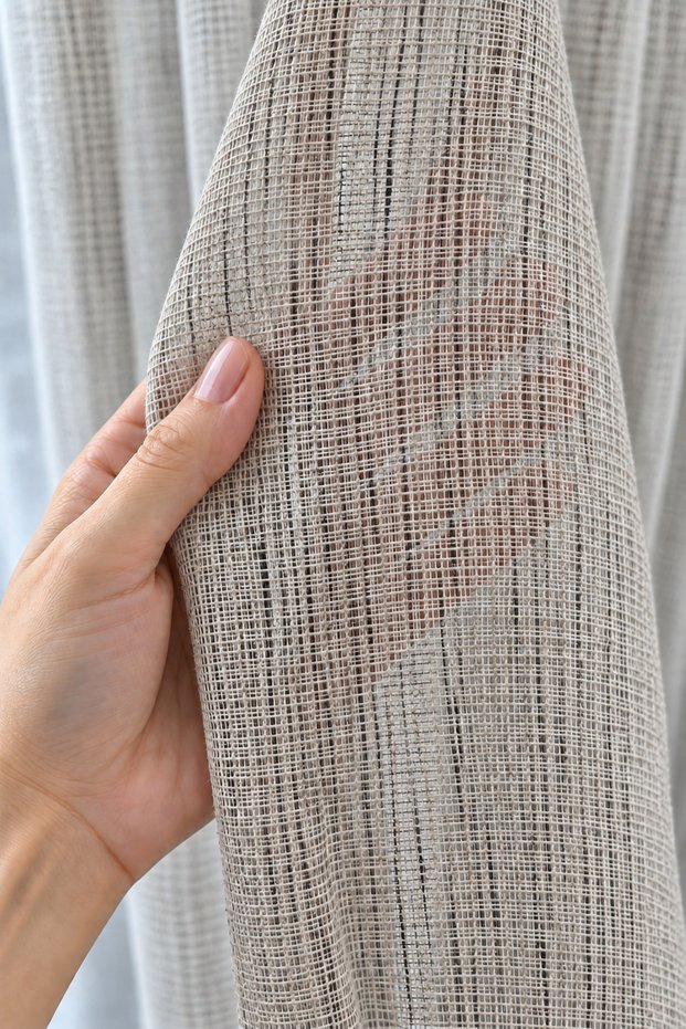 Dark Gray Slubbed Tulle Curtain Soft Sik Pleated Skirt Tulle Curtain That Can Be Ironed Without Lead