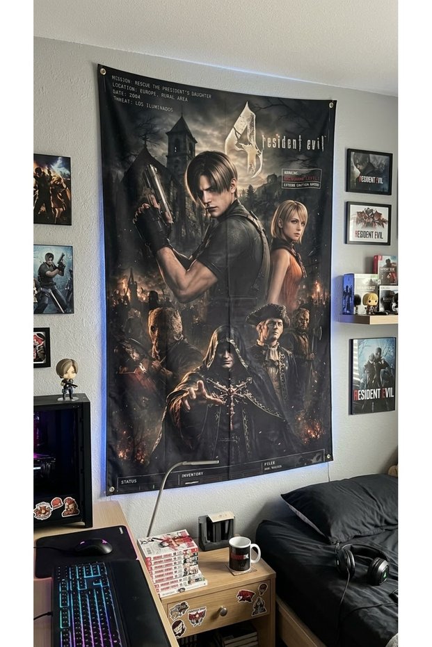 Owl Bag Resident Evil Poster Patterned Design Wall Tapestry