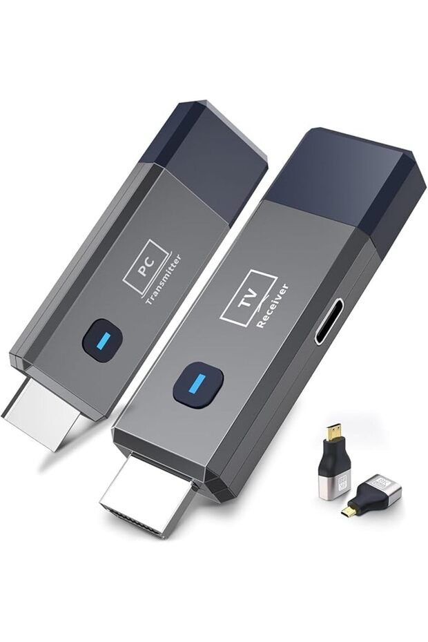 جهاز إرسال واستقبال HDMI لاسلكي، مدى 165 قدم/50 متر، يدعم فك تشفير 4K ومخرج 1080P، متوافق مع أجهزة الكمبيوتر