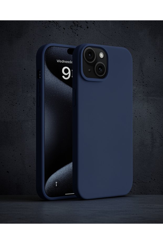 Apple iPhone 15 Plus Case First Silicone - Navy Blue
