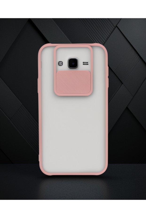 Samsung Galaxy J7 Case Palm Frosted Camera Sliding Silicone - Pink