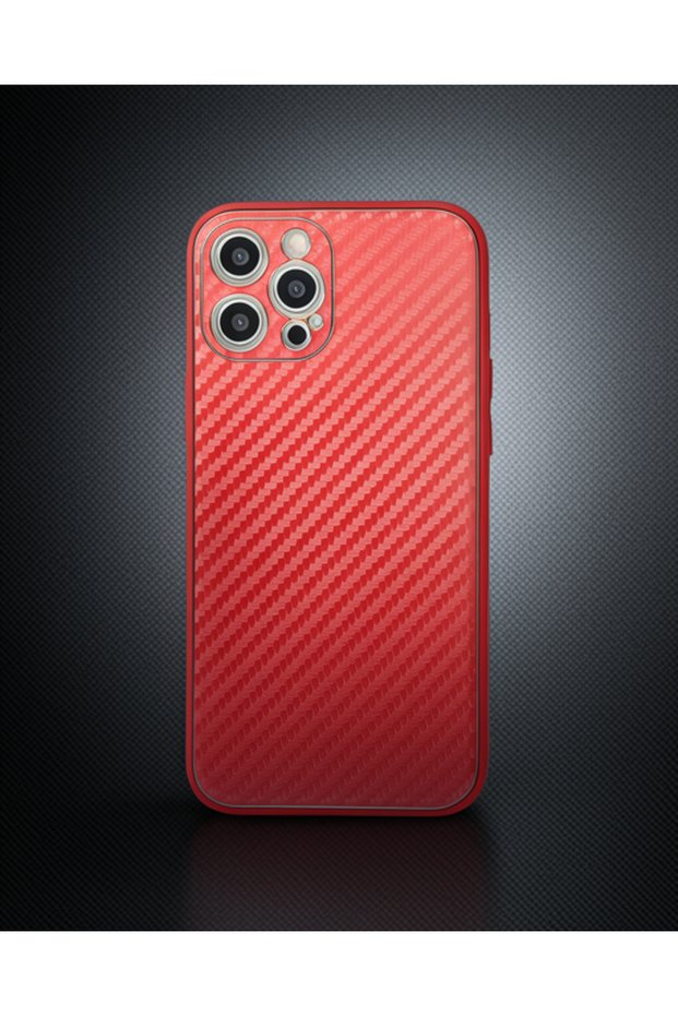 Apple iPhone 12 Pro Case Coco Carbon Silicone - Red