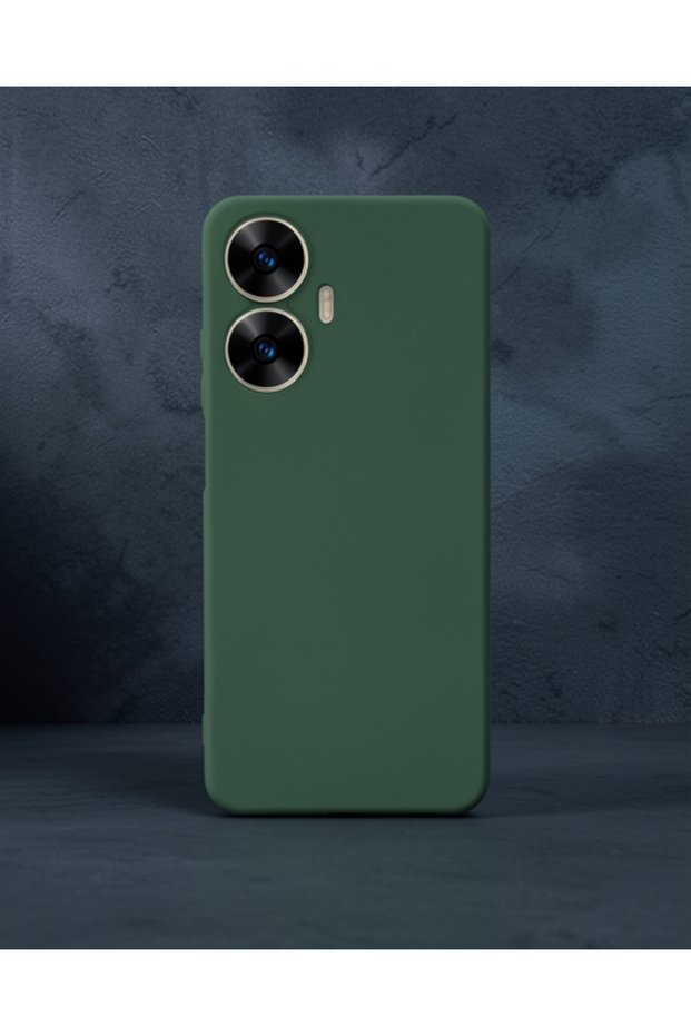 Realme c55 case first silicone - dark green