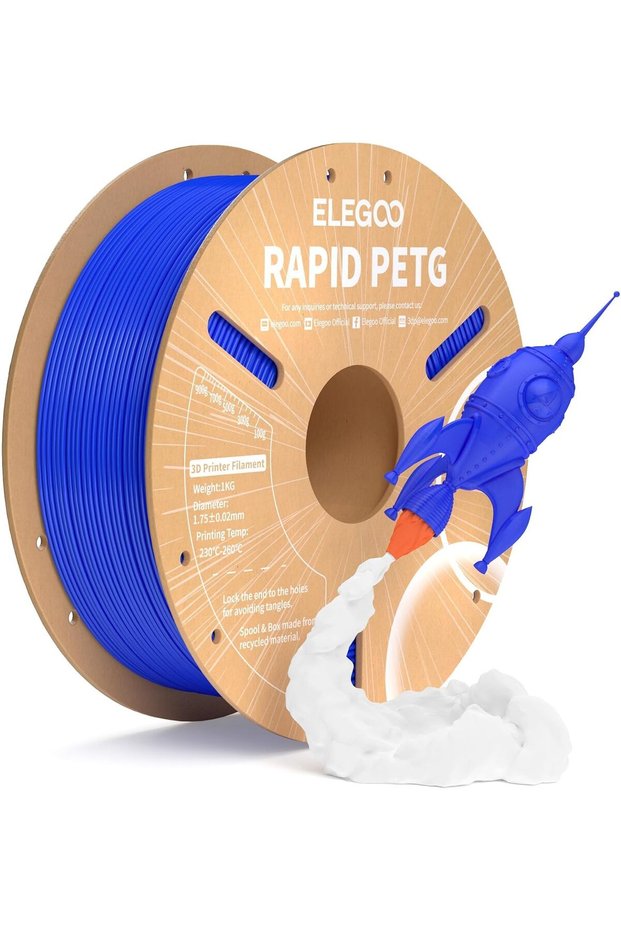 خيط طابعة ثلاثية الأبعاد سريع الطباعة من نوع PETG، قطر 1.75 مم، لون أزرق، وزن 1 كجم