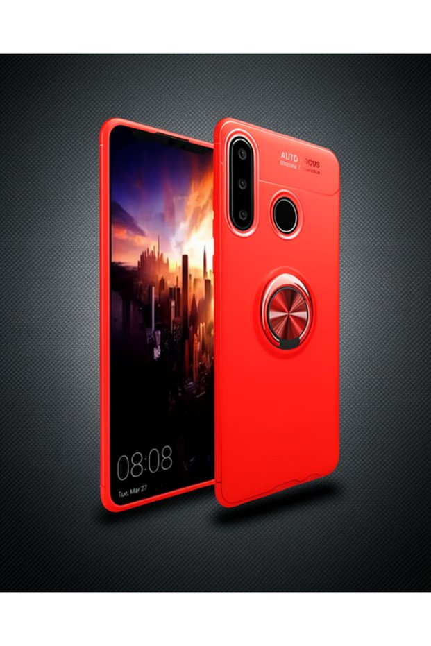 Huawei Y6P Case Range Silicone with Ring - Red