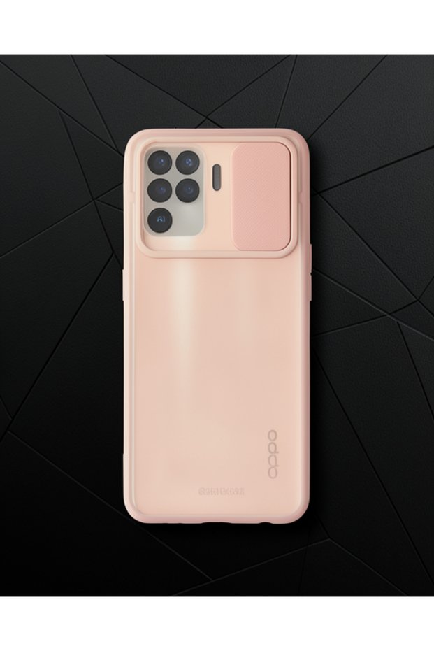 Oppo Reno 5 Lite Case Palm Frosted Camera Sliding Silicone - Pink