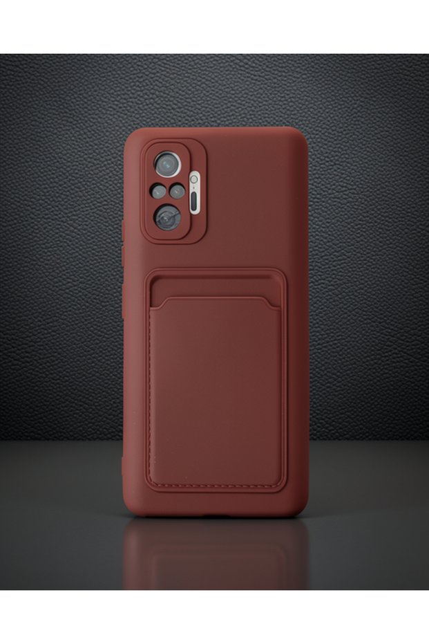 Xiaomi Redmi Note 10 Pro Case Kelvin Silicone with Business Card - Claret Red