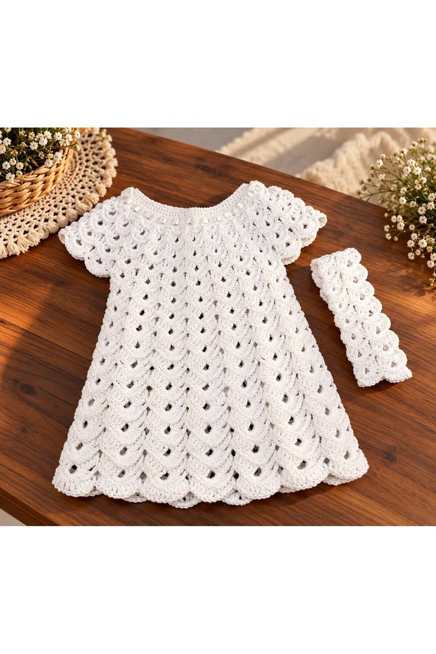 Hand Knitted Baby Dress