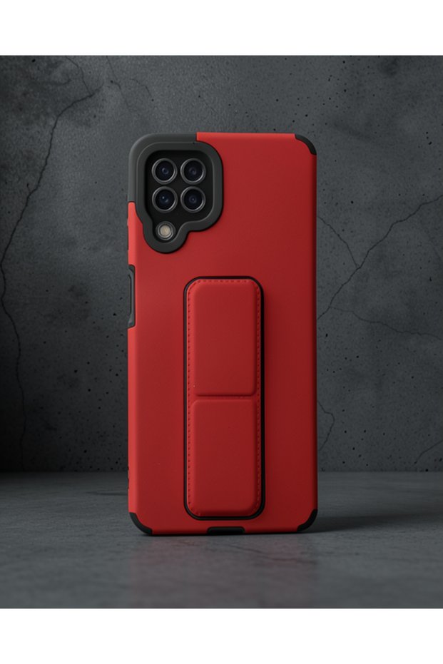 Samsung Galaxy A22 Case Mega Silicone with Stand - Red