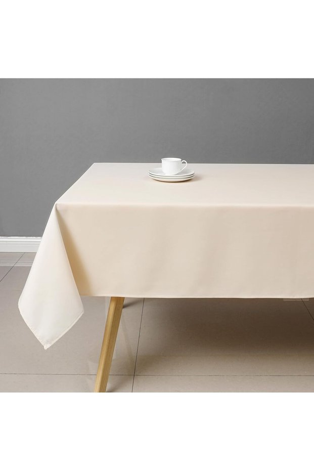 Beige Rectangle Tablecloth Water Resistant Washable Polyester Table Cloth for Dining,Kitchen, Partie