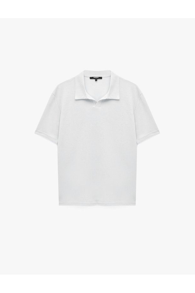 Cotton Pique Fabric Regular Fit Short Sleeve Polo Collar T-Shirt