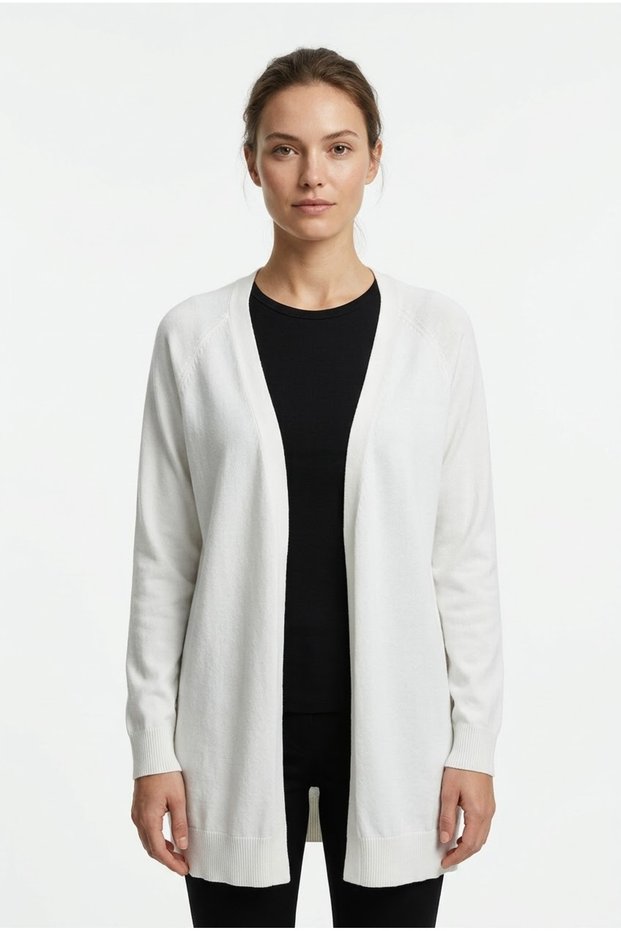 Women's Long Knit Cardigan - White