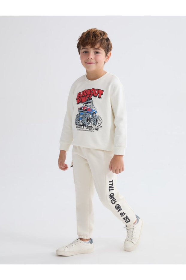 Rmz Gi̇yi̇m Farkiyla Printed Boys' Jogger Sweatpants with Waist Drawstring