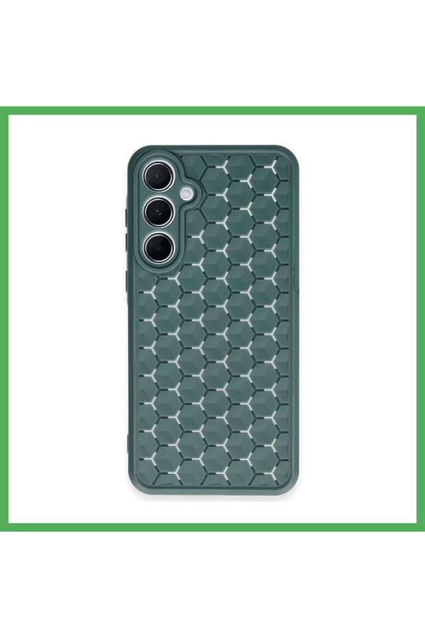Samsung Galaxy A15 4g Compatible Case Honeycomb Silicone Cover - Dark Green Bezoss