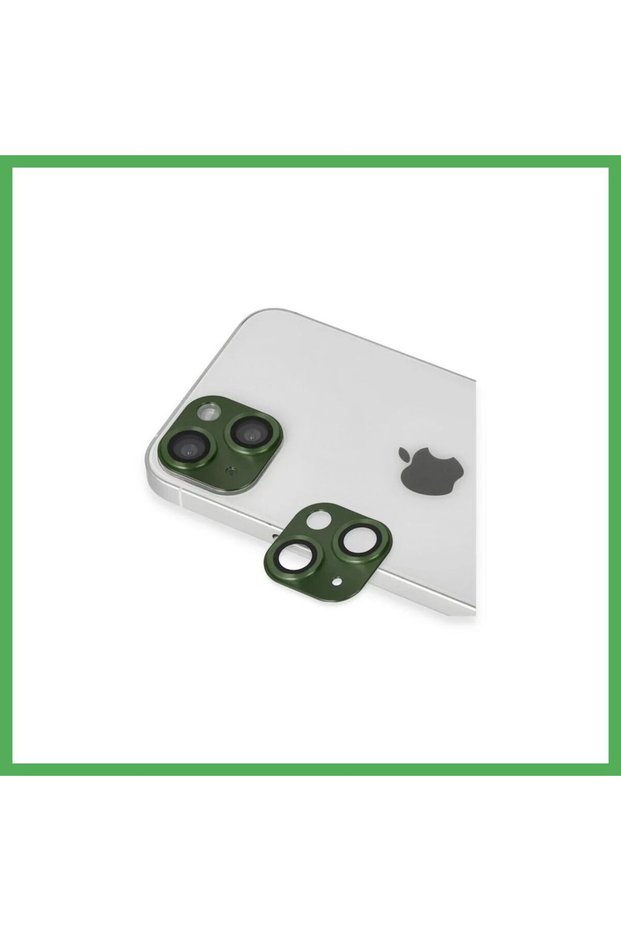 iPhone 13 Compatible Silver Aluminum Camera Lens - Green Bezoss