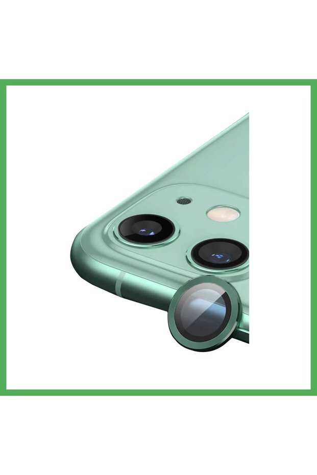 iPhone 12 Mini Compatible Raze Metal Camera Lens - Green Bezoss