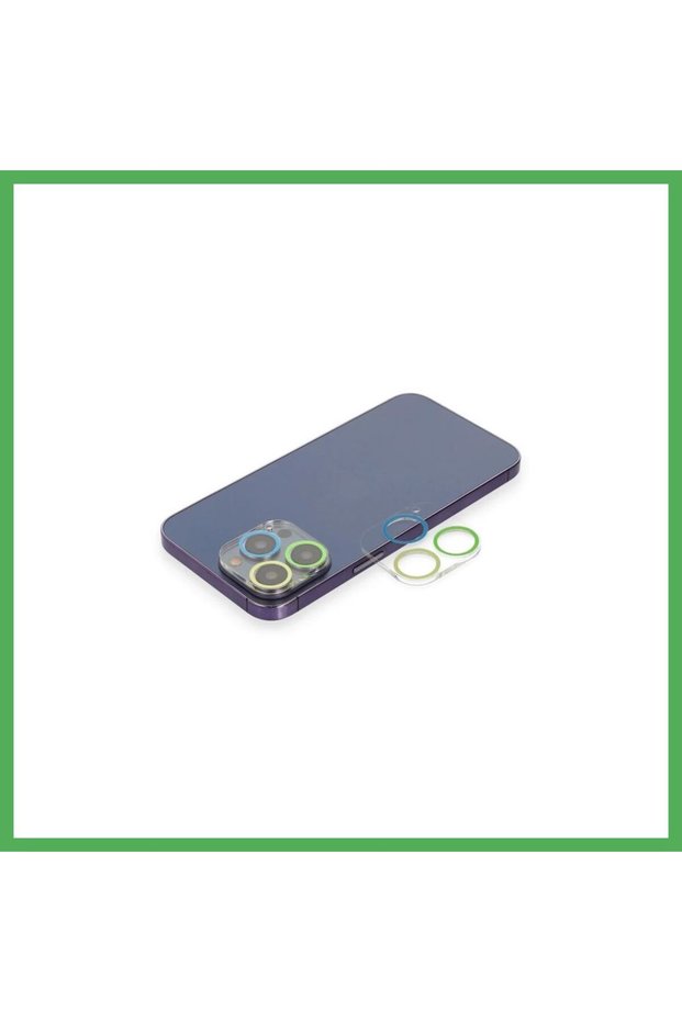 iPhone 12 Pro Max Compatible Colorful Camera Lens Protection Glass - Green-Yellow Bezoss