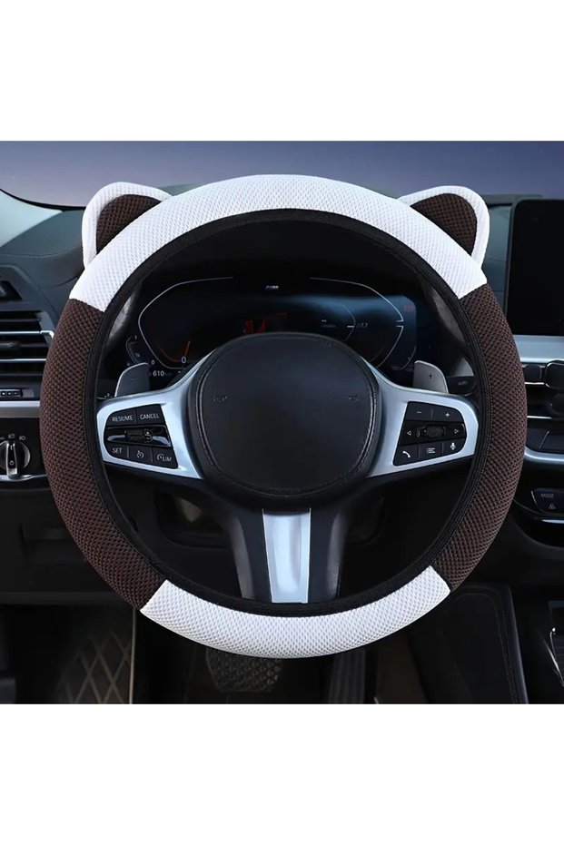 A5 Cartoon Cat Ears Car Steering Wheel Cover Anti-slip Suitable For A Variety Of Models Sweat-absorb