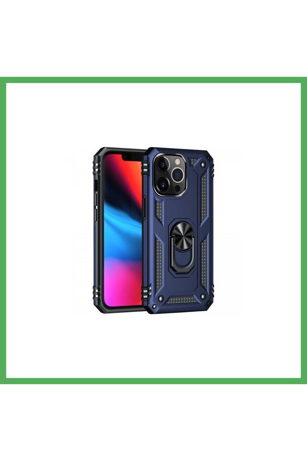 غطاء سيليكون متوافق مع هاتف iPhone 14 Pro مع حلقة صوفيا - أزرق داكن BEZOSS