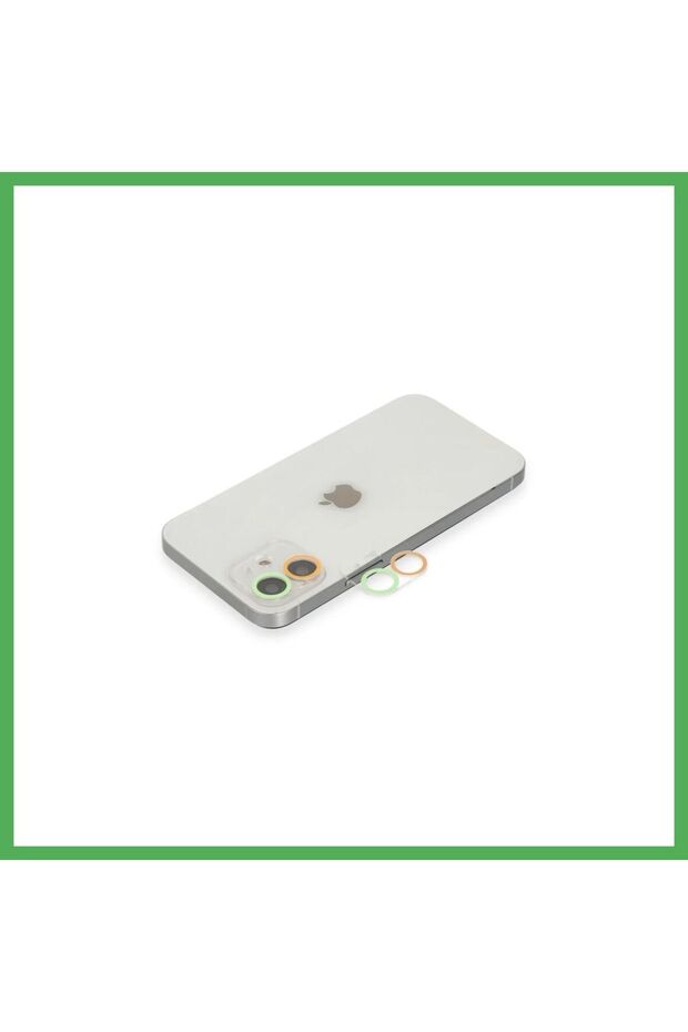 iPhone 11 Compatible Colorful Camera Lens Protection Glass - Orange-Green Bezoss