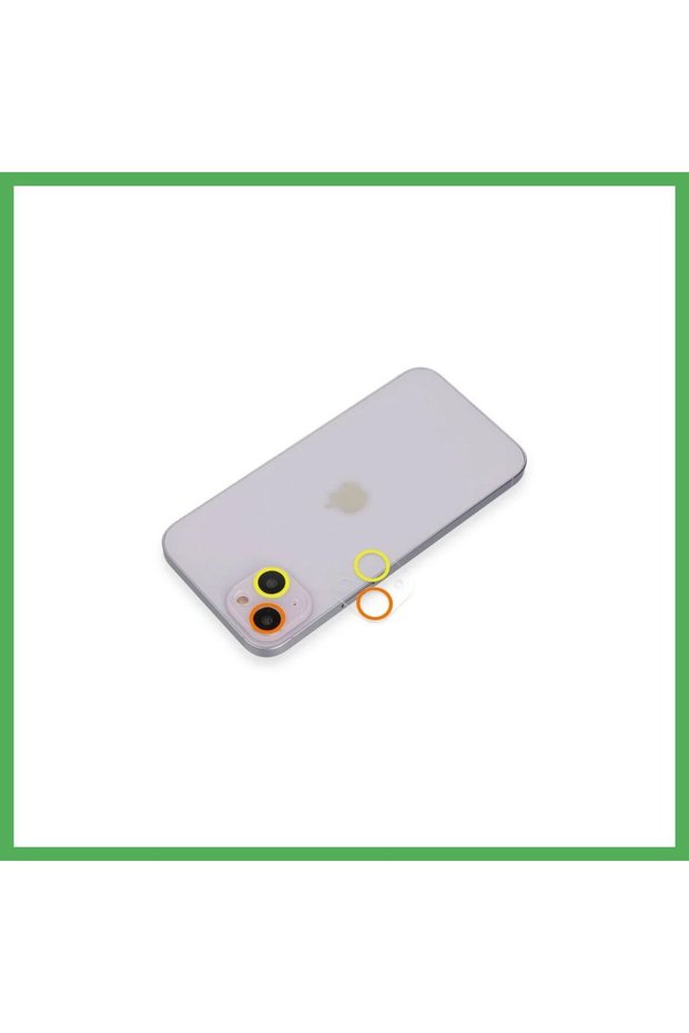 iPhone 13 Compatible Colorful Camera Lens Protection Glass - Yellow-Orange Bezoss