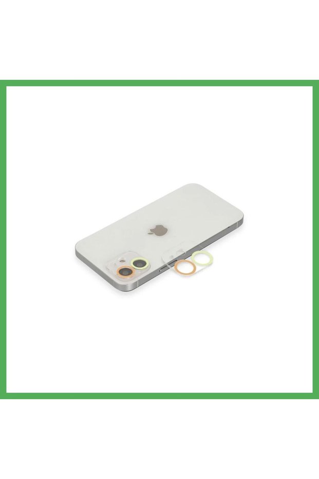 iPhone 12 Compatible Colorful Camera Lens Protection Glass - Yellow-Orange Bezoss